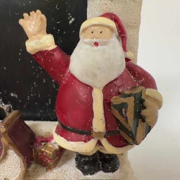 Christmas Santa and Sleigh Mini Standing Frame Resin Holiday Presents Tree VTG - Picture 5 of 12